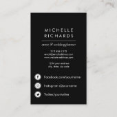 Carte De Visite Gold Bow| Icônes professionnelles des médias socia (Dos)