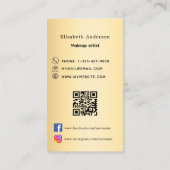 Carte De Visite Gold bow Qr code médias sociaux (Dos)