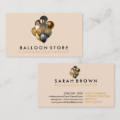 Carte De Visite Gold & Bronze Glitter Party Balloon Decorations (Devant / Derrière)