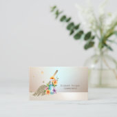 Carte De Visite Gold Broom House Cleaning Services Spray Bottle (Debout devant)