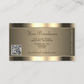 Carte De Visite Gold Brown luxueux avec strass et code QR (Dos)