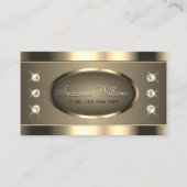 Carte De Visite Gold Brown luxueux avec strass et code QR (Devant)