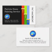 Carte De Visite Gold Brush Painting Paint Stripes (Devant / Derrière)