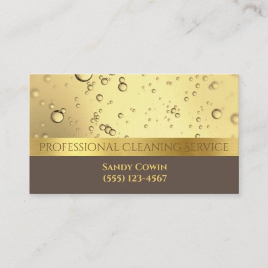 Carte De Visite Gold Bubbles Services de nettoyage professionnel (Devant)