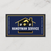 Carte De Visite Gold Building Handyman Tools Frame (Devant)