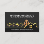 Carte De Visite Gold Building Landcape Handyman Outils (Devant)