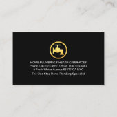 Carte De Visite Gold Building Pipe Frame Plumber Service (Dos)