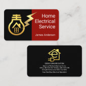 Carte De Visite Gold Bulb Home Powered By Lightning (Devant / Derrière)