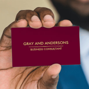 CARTE DE VISITE GOLD BURGUNDY SIMPLE MINIMAL PROFESSIONNEL PROFESS