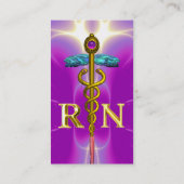 Carte De Visite GOLD CADUCEUS INSCRIT INFIRMIER SYMBOLE rose Fuchs (Dos)