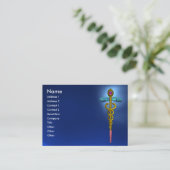 Carte De Visite GOLD CADUCEUS, MÉDECIN, SYMBOLE MÉDICALE Bleu Sapp (Debout devant)