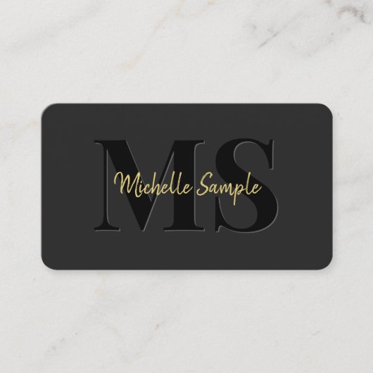 Carte De Visite Gold Calligraphé Nom du texte QR Code Script Luxe (Devant)