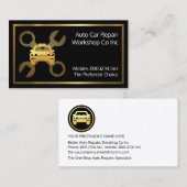 Carte De Visite Gold Car Spanner Set Mechanical Repair (Devant / Derrière)