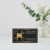 Carte De Visite Gold Car Spanner Set Mechanical Repair (Debout devant)