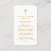 Carte De Visite Gold Celebration of Life Photo Funeral Prayer Card (Dos)