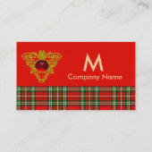 CARTE DE VISITE GOLD CELTIC COEUR, RUBY, ROUGE VERT ÉCOSSE TARTAN (Dos)