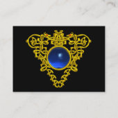 CARTE DE VISITE GOLD CELTIC HEART JEWEL BLUE SAPPHIRE GEMSTONE (Dos)