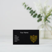 Carte De Visite GOLD CELTIC KNOT HYPER VALENTINE COEUR Noir (Debout devant)