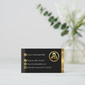 Carte De Visite Gold Chauffeur Buttons On Grey Black Layers (Debout devant)