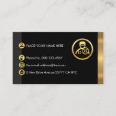 Carte De Visite Gold Chauffeur Buttons On Grey Black Layers (Devant)