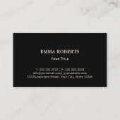 Carte De Visite Gold Chef Casquette Service de restauration person (Dos)