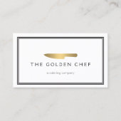 Carte De Visite Gold Chef's Knife Logo pour la restauration, Resta (Devant)