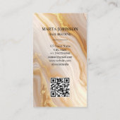 Carte De Visite Gold Chic Afro American Braids Braiding QR Code (Dos)
