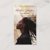 Carte De Visite Gold Chic Afro American Braids Braiding QR Code (Devant)