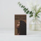 Carte De Visite Gold Chic Afro American Braids Braiding QR Code (Debout devant)