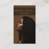 Carte De Visite Gold Chic Afro American Braids Braiding QR Code (Devant)