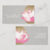 Carte De Visite Gold Circle Lotus Faux Linge Salon & Spa (Devant / Derrière)
