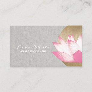 Carte De Visite Gold Circle Lotus Faux Linge Salon & Spa