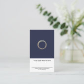 Carte De Visite Gold Circle Midnight Blue Nomination Vertical (Debout devant)