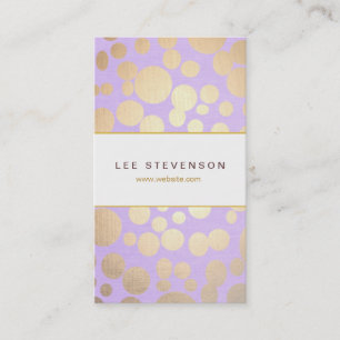 Carte De Visite Gold Circle Motif Lavender Salon de beauté