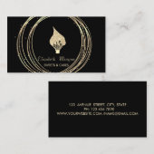 Carte De Visite Gold Circles Glitter Whisk Black (Devant / Derrière)