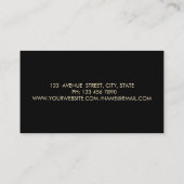 Carte De Visite Gold Circles Glitter Whisk Black (Dos)