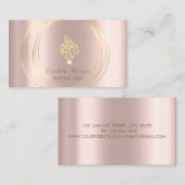 Carte De Visite Gold Circles Glitter Whisk Rose Gold (Devant / Derrière)