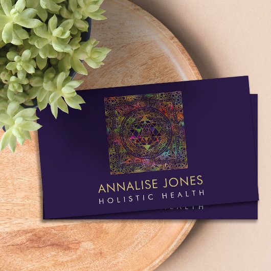 Carte De Visite Gold & Color Sri Yantra / Sri Chakra