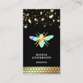 Carte De Visite Gold Confetti Beehive Rainbow Honey Bee Beekeeper (Devant)