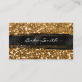 Carte De Visite Gold Confetti Parties scintillant Brush noir (Devant)