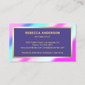 Carte De Visite Gold Confetti Purple Rainbow Lunettes d'oeil Optic (Dos)