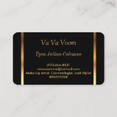 Carte De Visite Gold Confetti & Rainbow Lips - Artiste de maquilla (Dos)