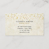 Carte De Visite Gold Confetti Rustique Boho (Dos)