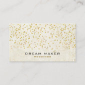 Carte De Visite Gold Confetti Rustique Boho (Devant)