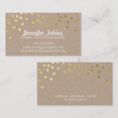Carte De Visite GOLD CONFETTI SPOT motif moderne bold blanc kraft (Devant / Derrière)