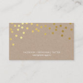 Carte De Visite GOLD CONFETTI SPOT motif moderne bold blanc kraft (Dos)