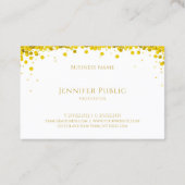 Carte De Visite Gold Confetti Texte manuscrit Modèle moderne (Dos)