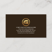 Carte De Visite Gold Construction Handyman Outils Rénovation (Dos)