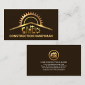Carte De Visite Gold Construction Handyman Outils Rénovation (Devant / Derrière)