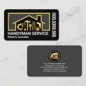 Carte De Visite Gold Construction Tools Home Frame (Devant / Derrière)